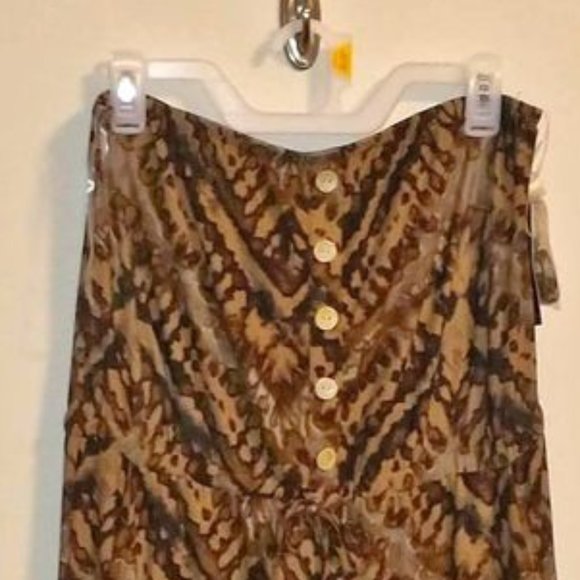 No Boundaries women's strapless jumpsuit Brown animal print L (11-13) W-317 - Picture 3 of 5